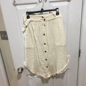Free people off-white midi skirt